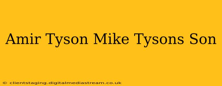 Amir Tyson Mike Tysons Son