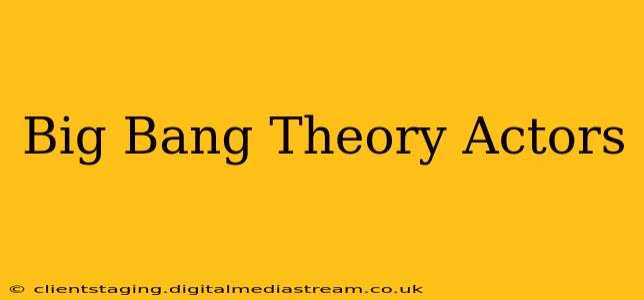 Big Bang Theory Actors