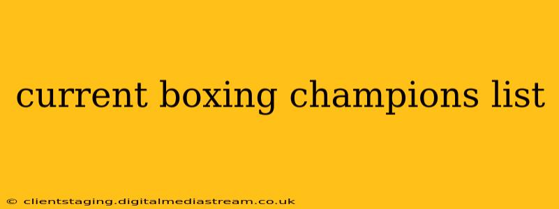 current boxing champions list