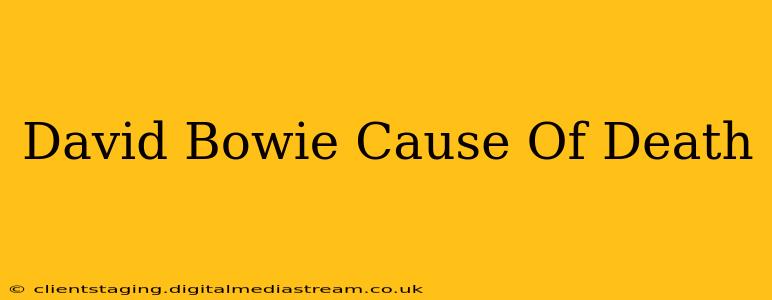 David Bowie Cause Of Death