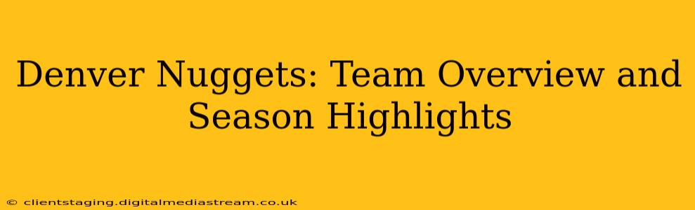 Denver Nuggets: Team Overview and Season Highlights