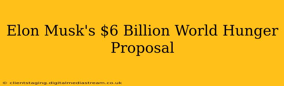 Elon Musk's $6 Billion World Hunger Proposal