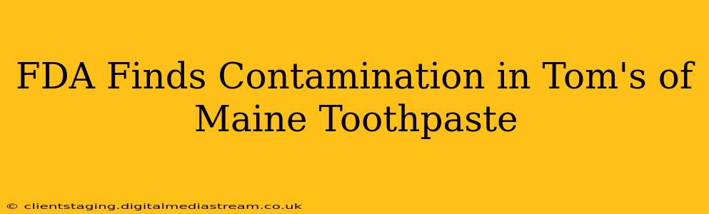 FDA Finds Contamination in Tom's of Maine Toothpaste