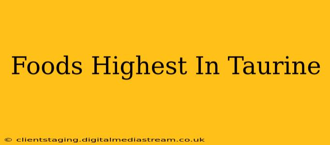 Foods Highest In Taurine