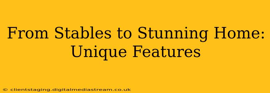 From Stables to Stunning Home: Unique Features