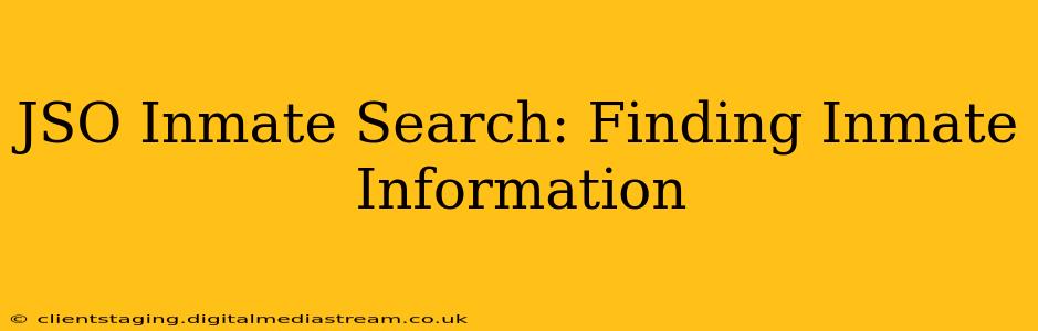 JSO Inmate Search: Finding Inmate Information