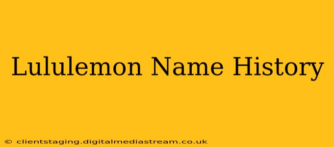 Lululemon Name History