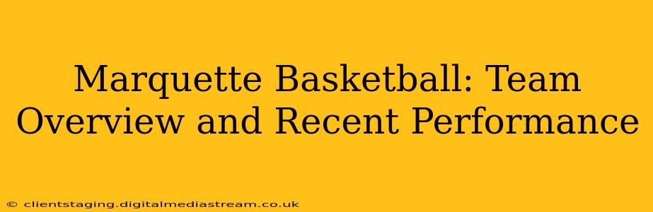 Marquette Basketball: Team Overview and Recent Performance