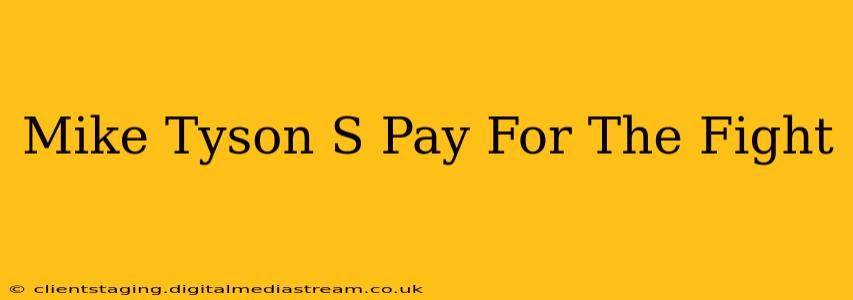 Mike Tyson S Pay For The Fight