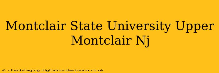 Montclair State University Upper Montclair Nj