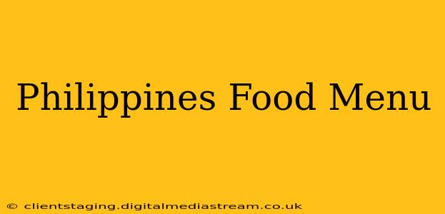 Philippines Food Menu