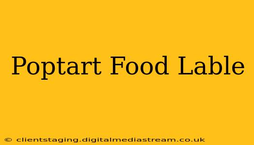 Poptart Food Lable