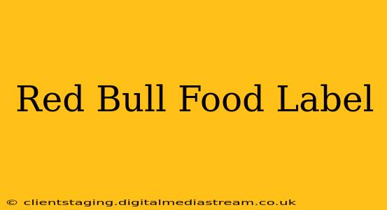 Red Bull Food Label