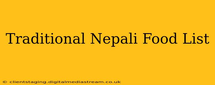Traditional Nepali Food List